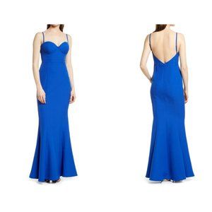 Elle Zeitoune Louisa Indigo Sweetheart Mermaid Gown Sz L